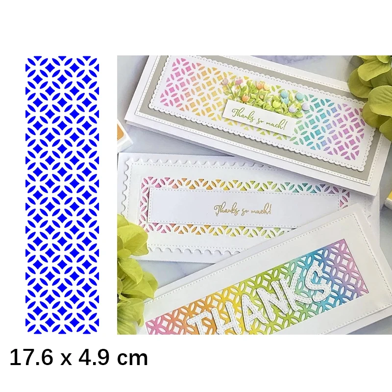 

Slimline Circle Lattice Die Metal Cutting Dies Stencil for Scrapbooking Album Photo Handmade Paper Cards Crafts New Die