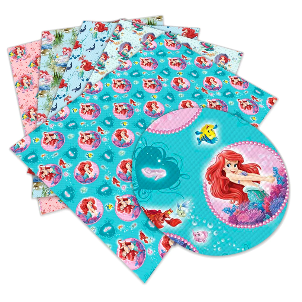 1 шт. искусственная Синтетическая кожаная ткань для волос с принтом принцессы 30