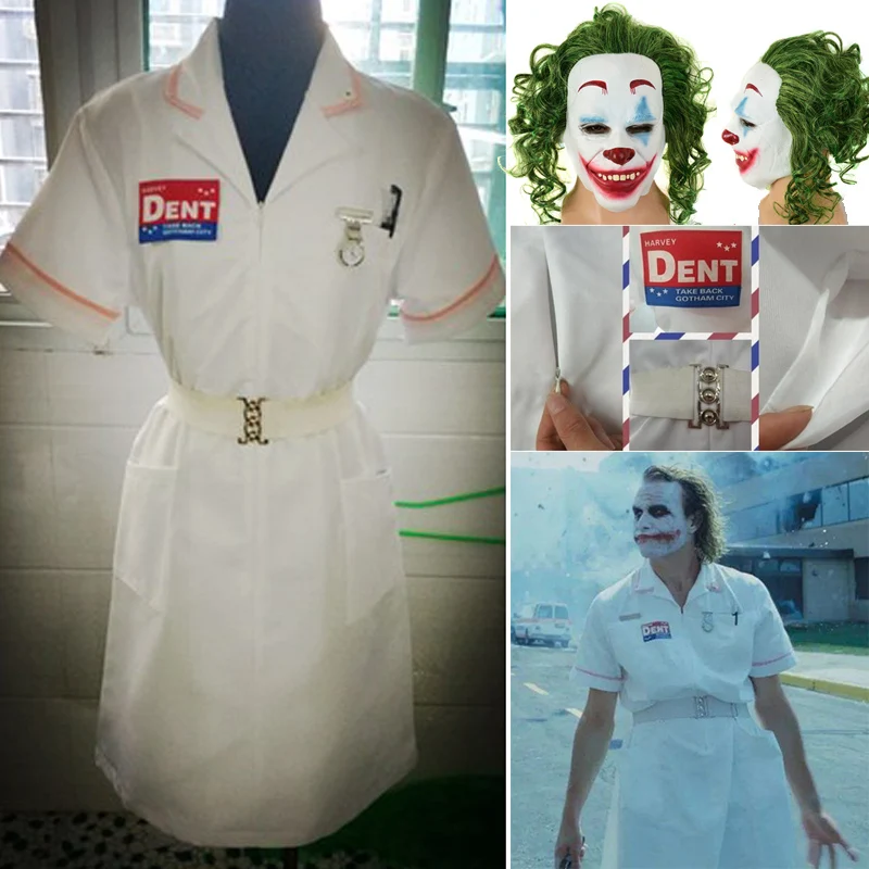 Фильм ужасов Бэтмен Темный рыцарь клоун костюм униформа медсестры Косплей