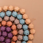 10 шт. Детские Силиконовые грызунки из бисера 14 мм шестигранный шариков, не содержащих бисфенола-а, Еда Класс силиконовый чехол в виде многоугольника, прорезывания зубов браслет из бисера для медсестры подарки для детей