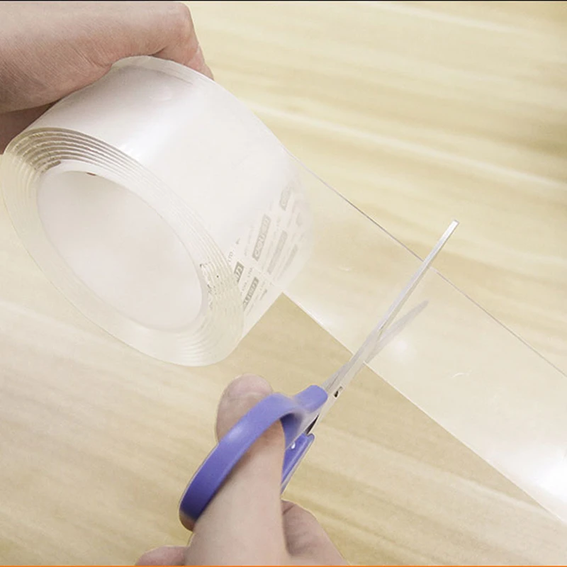 Клейкая лента сверхпрочная двусторонняя клейкая многоразовая двухсторонняя