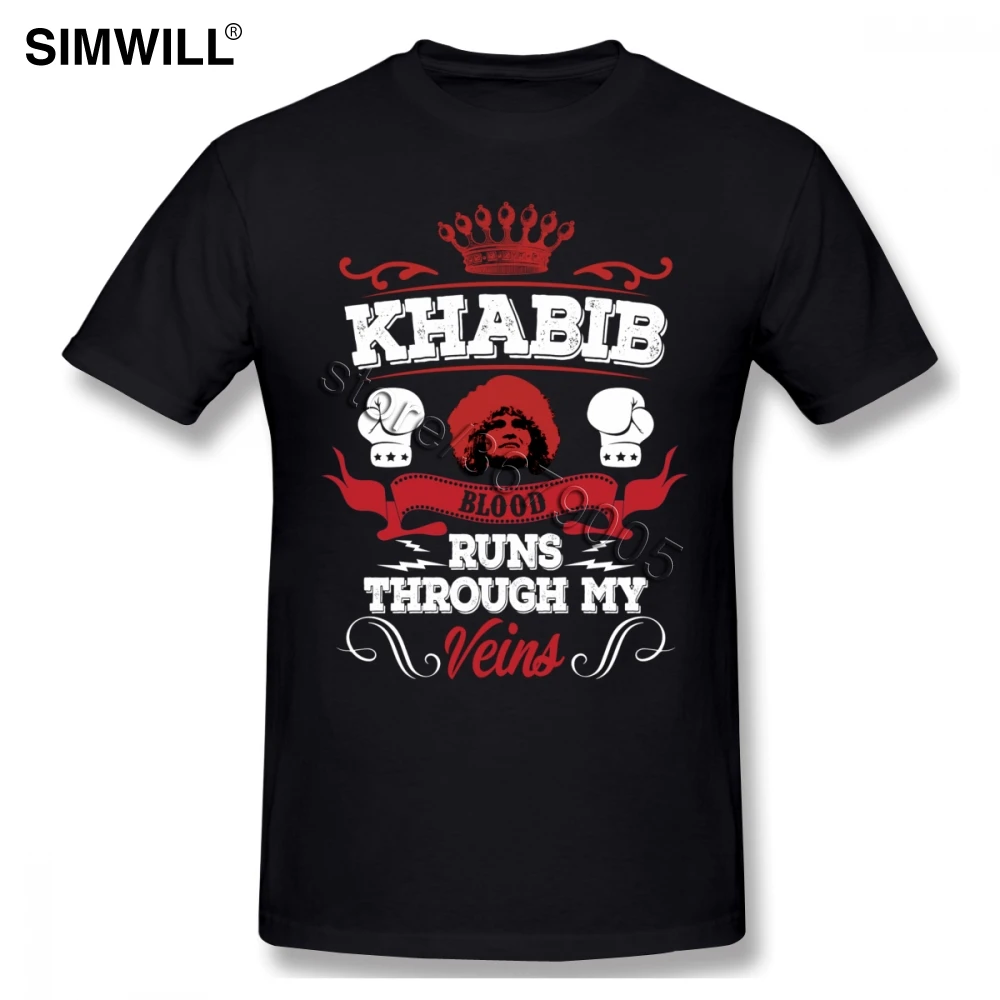 

Мужские футболки Khabib Nurmagomedov из чистого хлопка, футболки с коротким рукавом и круглым вырезом, трендовые футболки большого размера
