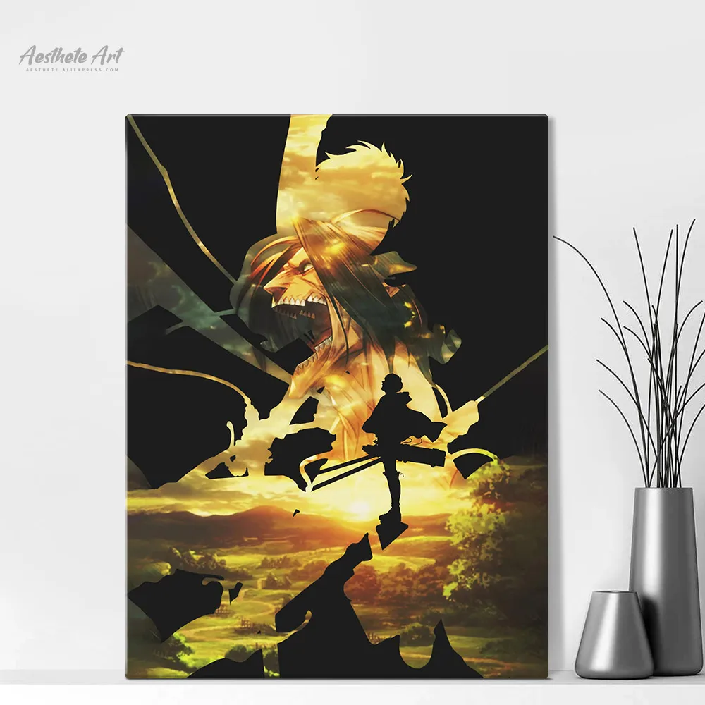 

Eren Yeager Attack on Titan Anime Manga Home Decor Canvas Poster Prints Decoration Art Wall Pictures Living Room Painting