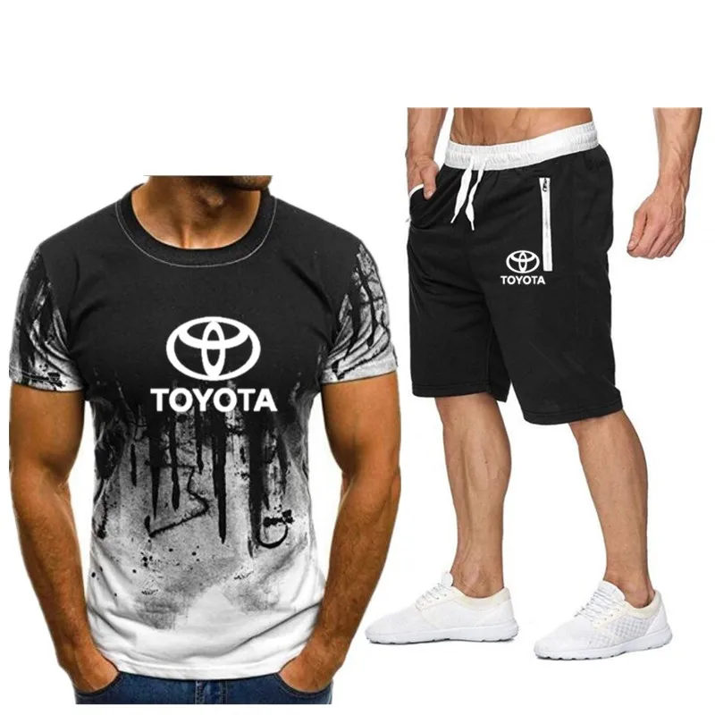 

2021 fashion men's short sleeve suit, sportswear, sportswear and casual wear, T-shirt and shorts, fitness morning running sports