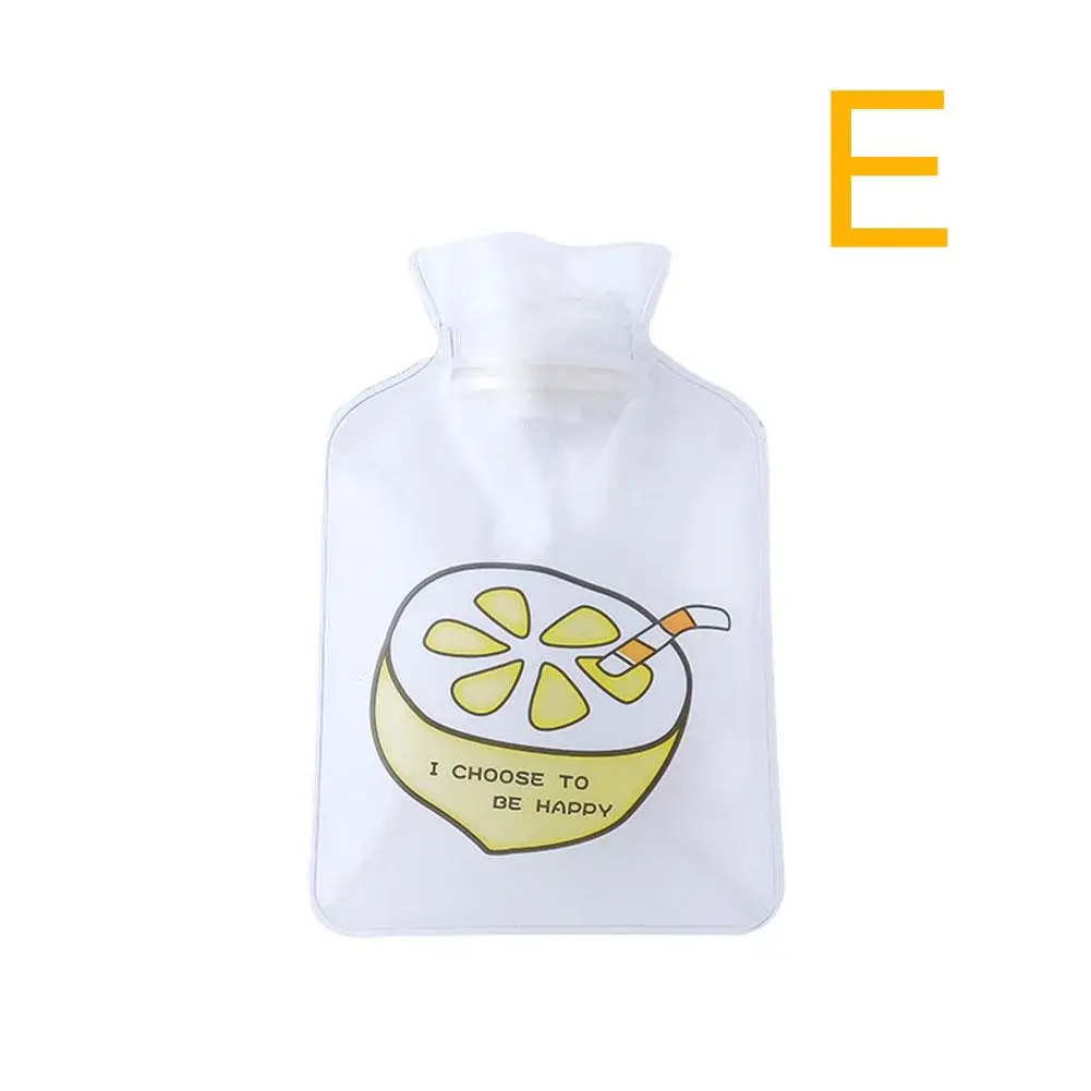 Lemon Мультяшная ручная бутылка для теплой воды Милая Мини Прозрачная грелка маленькая портативная грелка для рук сумка для хранения воды - Цвет: Lemon