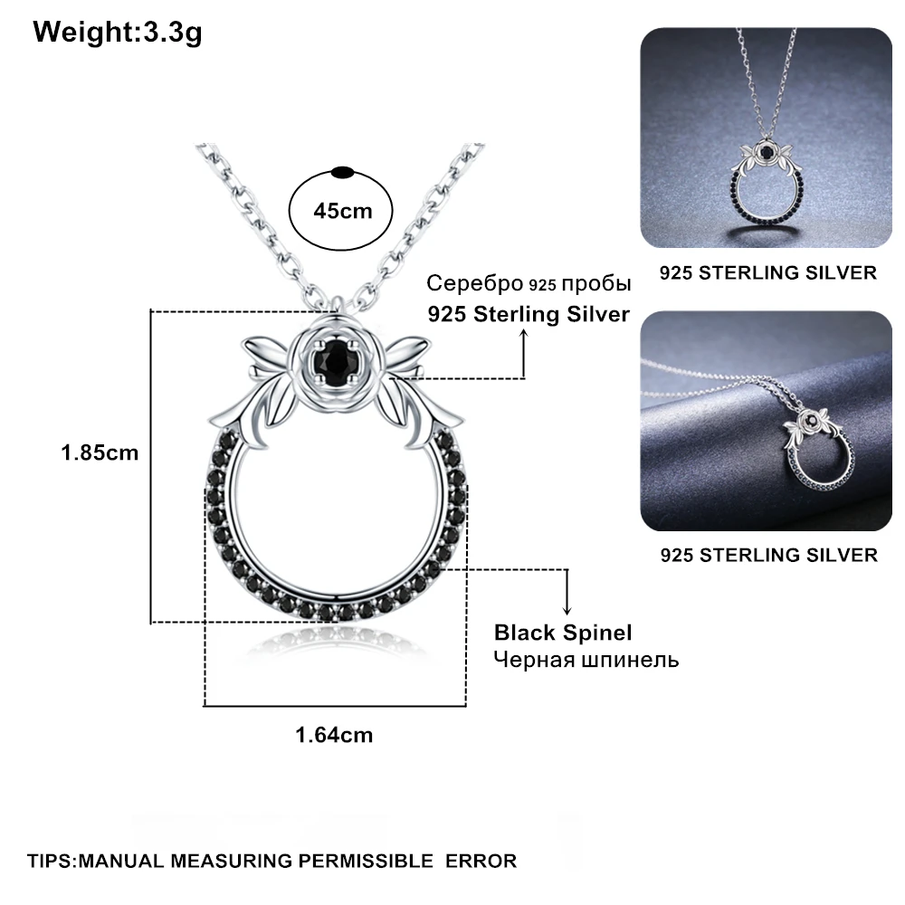 

Trendy 925 Sterling Silver Jewelry Necklace for Women Flower Necklaces Pendants Female Bijoux Girl's Gift K026