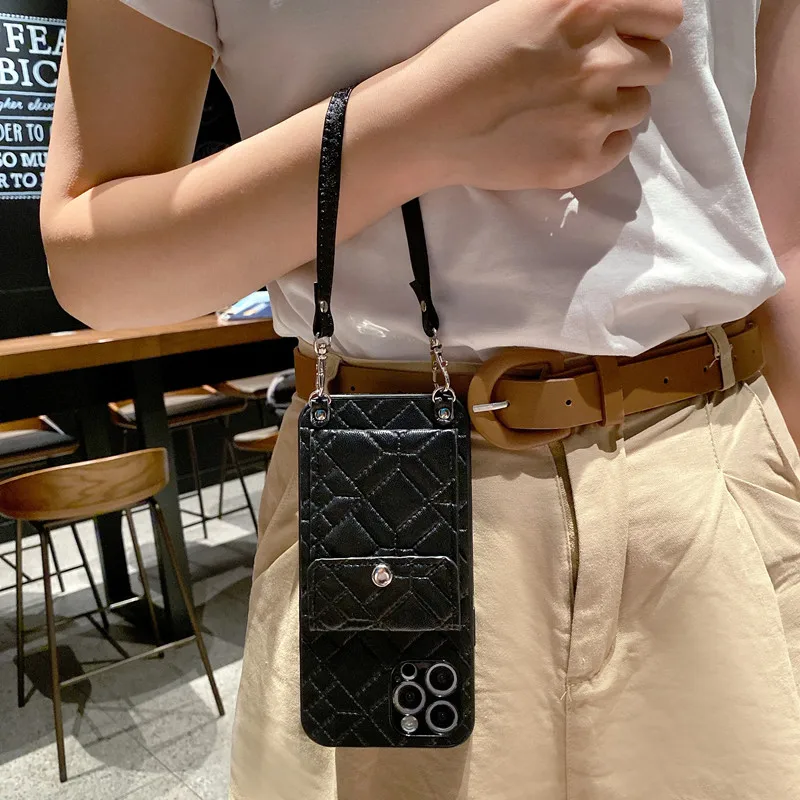 Case For iphone 14 13 12 mini 11 Pro xs Max xr 7 8 6s plus SE 2020 Cover Wallet Card Strap Belt Leather Holder Shockproof Phone