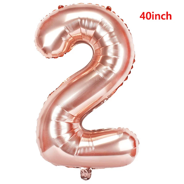 40inch Number 2 16 шт Розовый Золотой воздушный шар "Конфетти" детский душ девочка баллон гелия балоны DIY любовь свадьба день рождения шары украшения шары - Цвет: 40inch Number 2