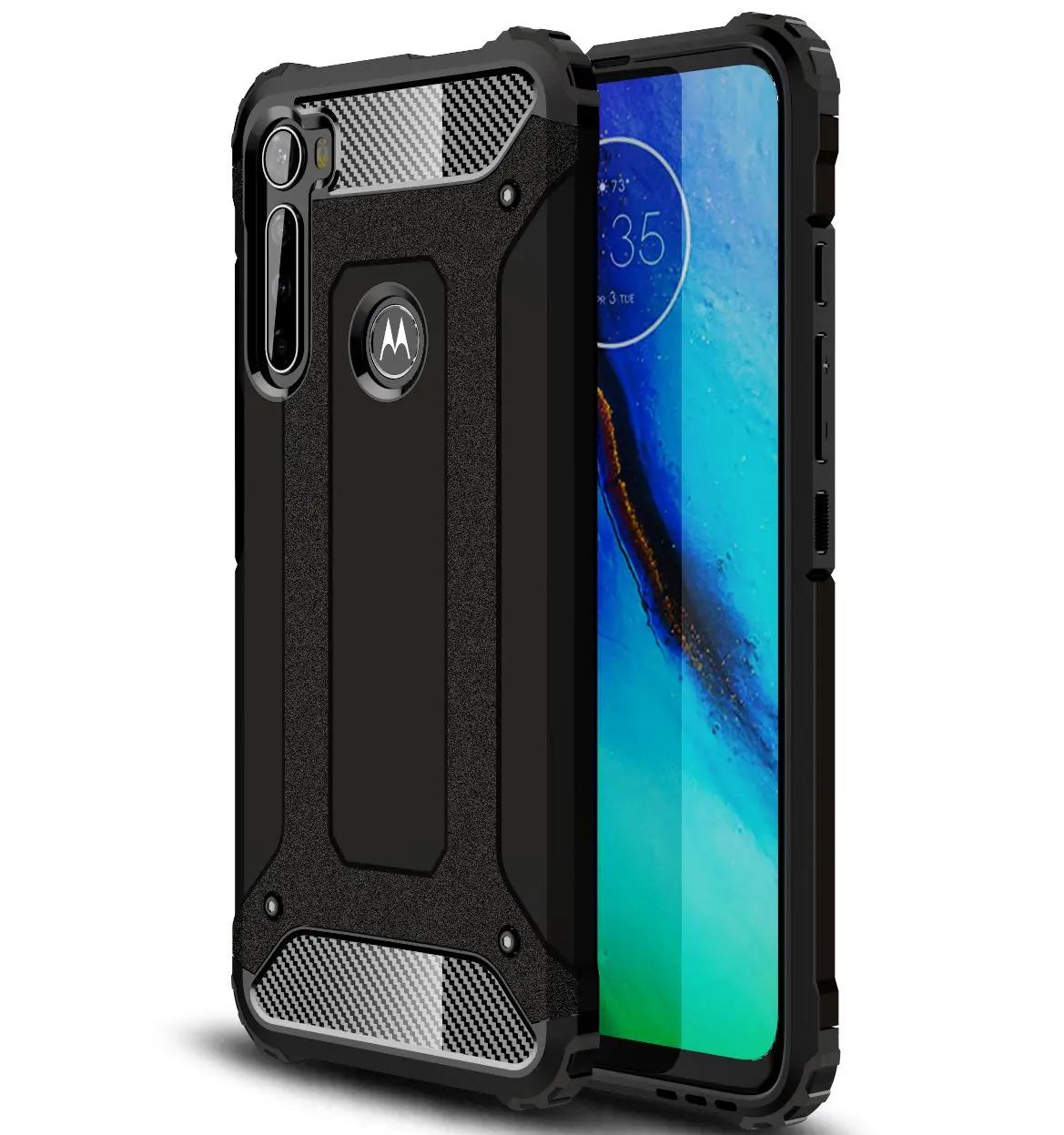 

Phone Case For Motorola One Fusion Edge Macro Zoom Action Vision E7 Plus E 2020 PC Protector Shockproof Rugged Armor Back Cover