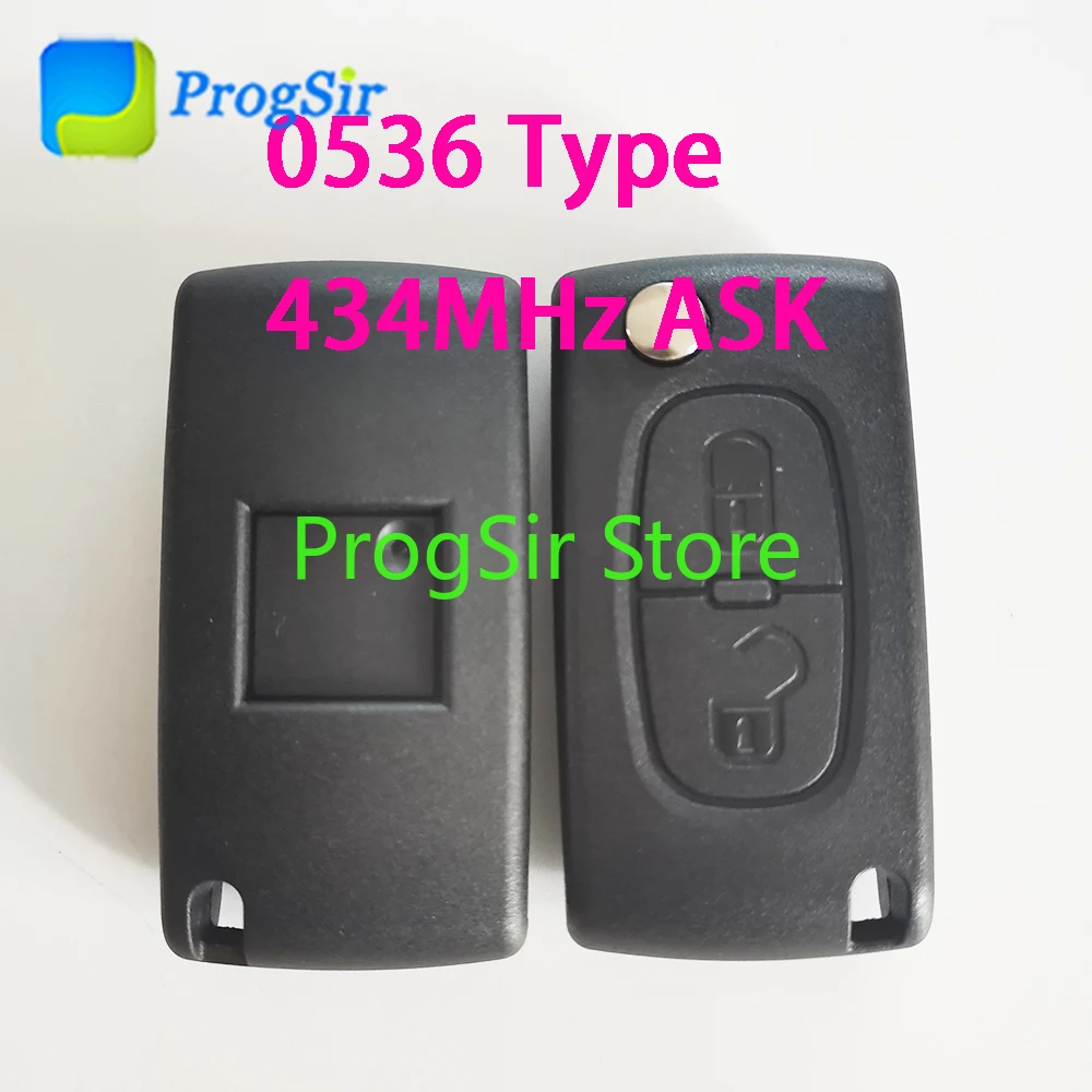 

Флип-ключ для Peugeot 434, 0536 МГц, 2 кнопки, 3 кнопки, чип PCF7961 Hitag2 ID46 с лезвием HU83