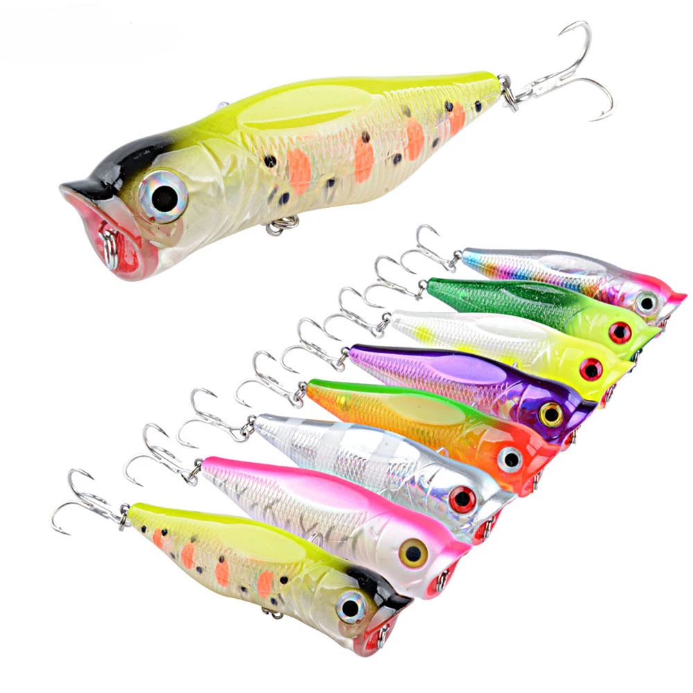 

1Pcs 8cm 11g Laser Crankbait Hooks Pesca Artificial Bait Fishing Tackle Top Water Popper Lure for Fishing Wobbler