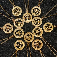 fashion 12 constellations necklaces for women aries capricorn taurus gemini aquarius pisces sagittarius scorpio pendant necklace