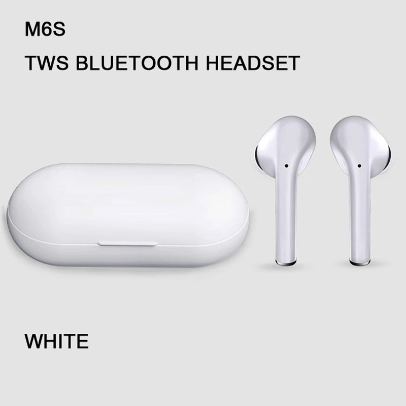 WHITE YUNAO M6S Bluetooth наушники Беспроводные HD наушники с шумоподавлением спортивные наушники для xiaomi huawei Android IOS мобильный телефон - Цвет: WHITE