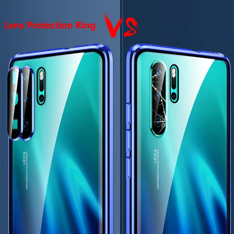 

Magnetic Adsorption Phone Case For Huawei P30 Pro Case Metal Aluminum Camera Lens Protection Cover For Huawei P30 Lite Bumper