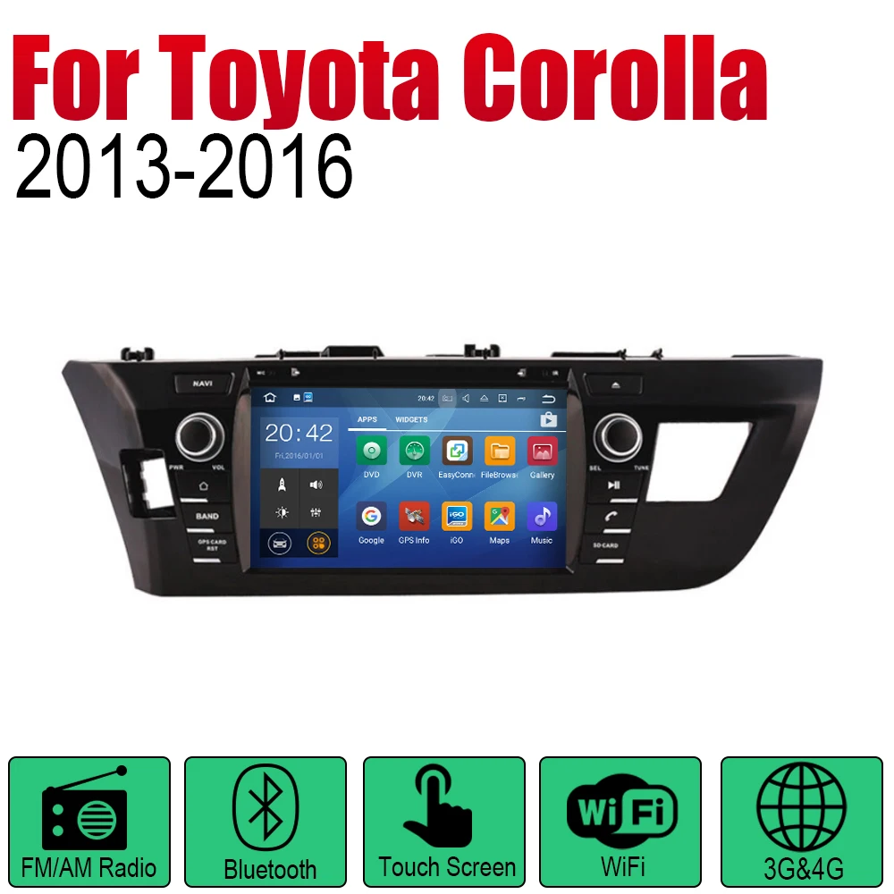 For Toyota Corolla 2013~2016 2din Car Accessories Android Multimedia DVD Player GPS Navigation Radio System DSP Stereo Head Unit |