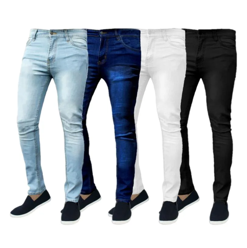 Men Multi-pocket Stretch Jeans Camouflage Elastic-leg Jeans Streetwear Denim Pants Slim Fit Zipper Decoration Ripped Jeans Male