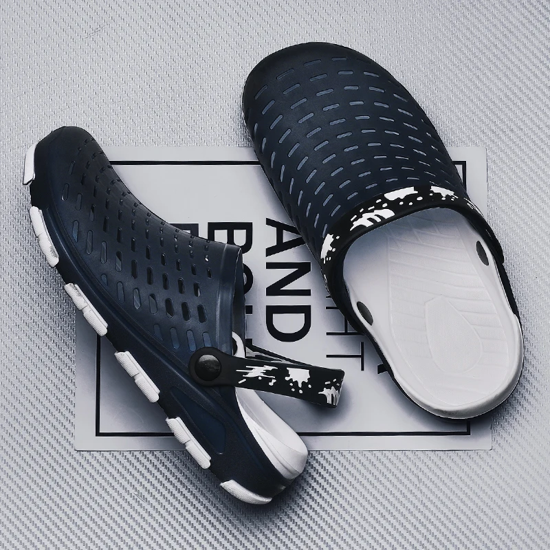 

High quality Men Sandals Crocks Summer Hole Shoes Rubber Clogs Men's Garden Shoes Crocse Beach Flat Sandals Slippers
