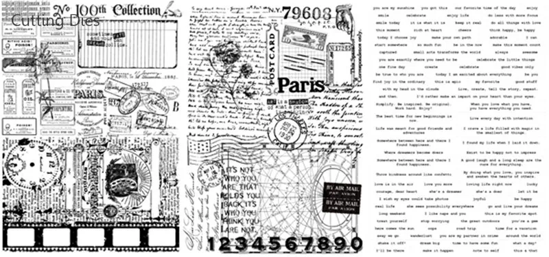 Черный белый цвет ретро Европейский узор веленевая писчая бумага наклейки для