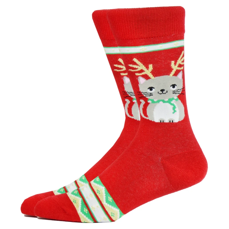 Men crazy Christmas Socks Funny Xmas Santa Claus Tree Snowflake Elk Snow Cotton Tube Novelty  Happy Sock Women New Year Gifts