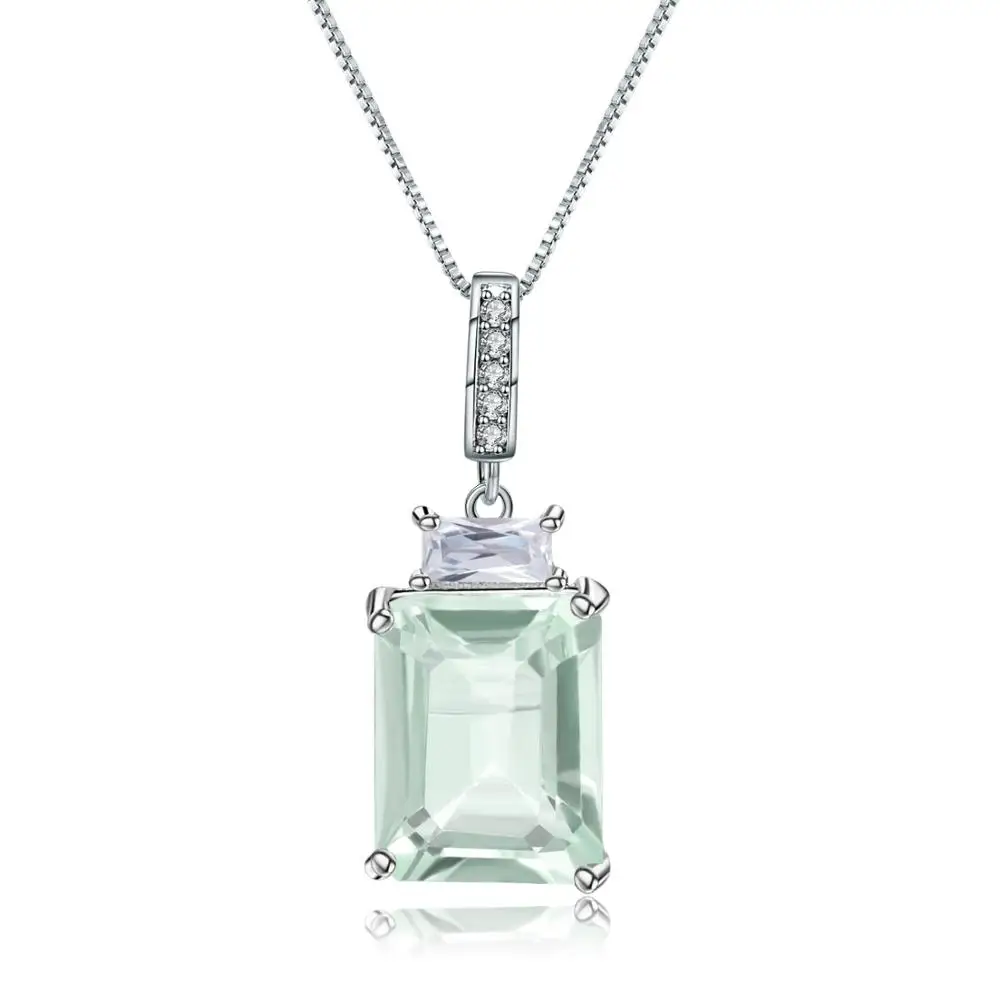 

Gem балетные костюмы 2.05Ct классические прямоугольные оптические очки с натуральный зеленый аметист 925 стерлингового серебра драгоценный кам...