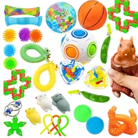 2021 30pcs figet toy set anti stress relief toy squishy set sensory toys sticky squeeze ball roller finger spinner for children