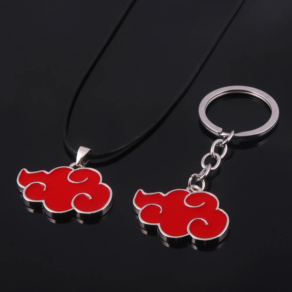 Cosplay Anime Necklace Red Cloud Sign Akatsuki Organization Itachi Pendant Rope Chain Cartoon Fans Jewelry Gift | Украшения и