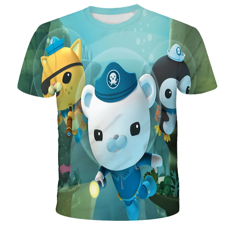 

Cartoon Octopus children's T-shirt fashion cartoon cartoon printing 3D T-shirt round neck short sleeve boy girl youth t-shirt