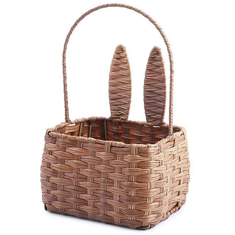 

Picnic Basket With Handle Bunny Ear Woven Candy Holder Picnic Basket With Handle Bunny Ear Woven Candy Holder