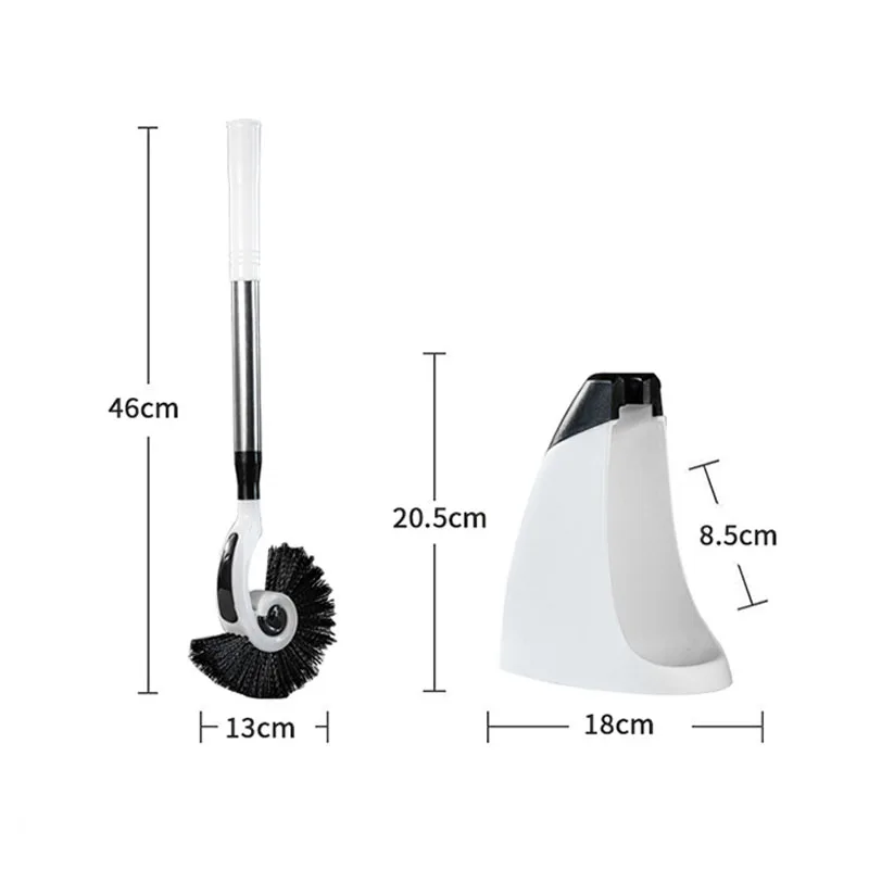 toilet brush holders no dead corner soft hair hippocampus brush head cleaning brush bathroom supplies bathroom accessories set free global shipping