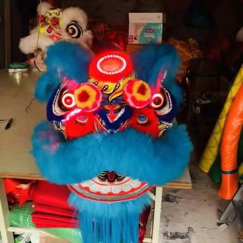 Синий Led светильник китайского народного искусства Лев танцевальный костюм