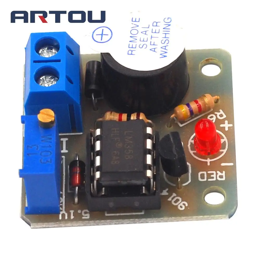 9 в/12 В батарея звук и светильник сигнализация от переразрядки Защита доска