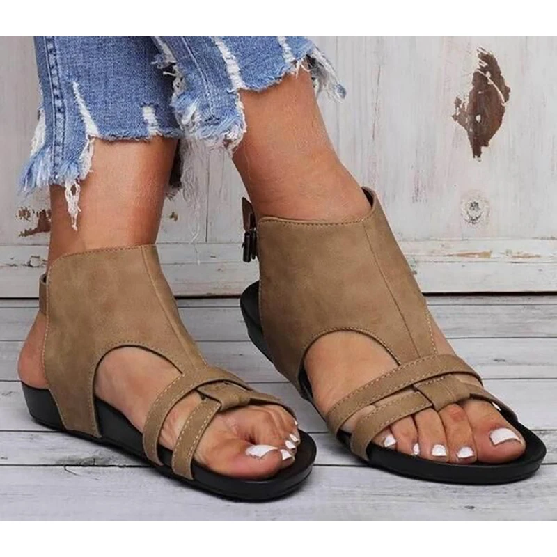 GRITION/женские сандалии платформа танкетка каблук без шнуровки на матовые туфли из