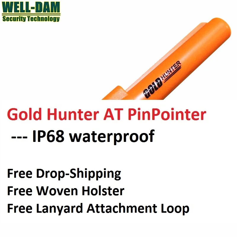 Gold Hunter AT IP68 водонепроницаемый большого радиуса действия металлодетектор pinpointer