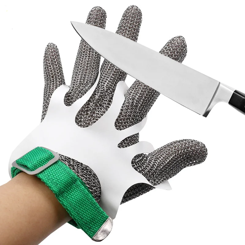 

304 Stainless Steel Mesh Gloves Knife Cut Resistant Chain Mail Protective Glove for Kitchen Butcher Working Safety Grade 5