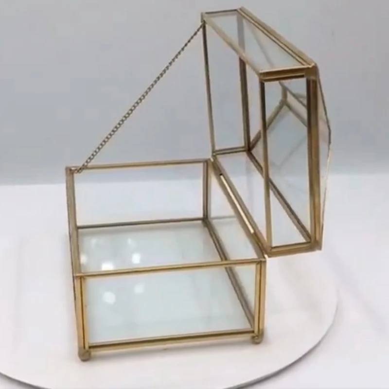 Практичная Золотая стеклянная зеркальная коробка для салфеток изысканная