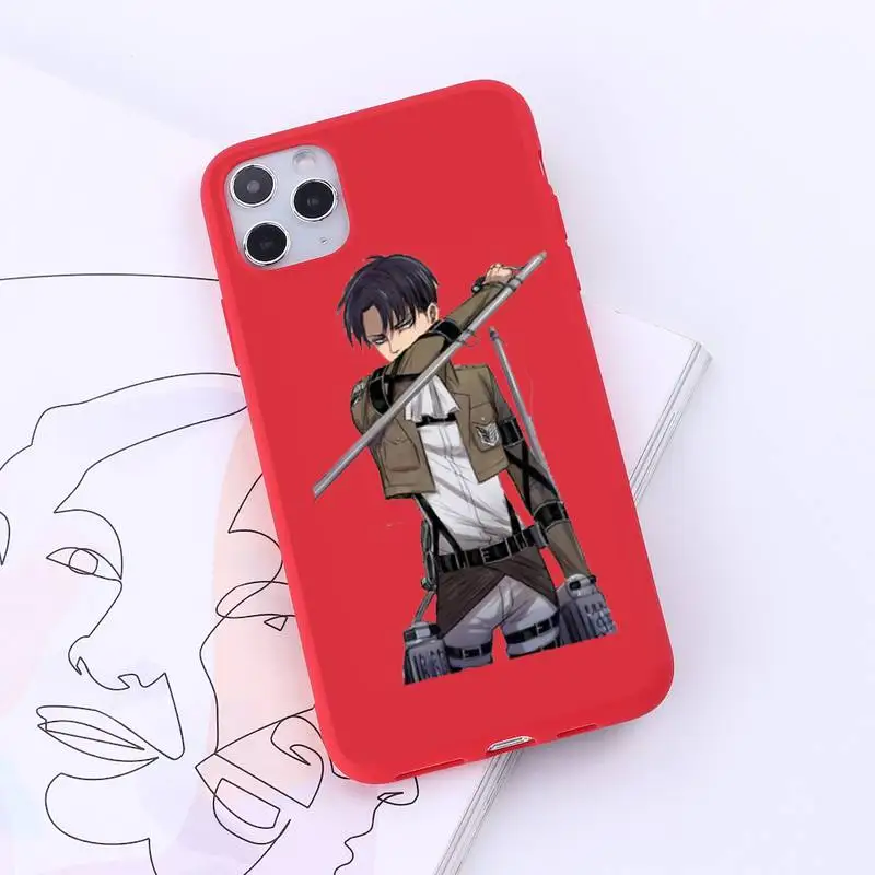 

Anime Japanese attack on Titan 1 Phone Case Red Candy Color for iPhone 6 7 8 11 12 s mini pro X XS XR MAX Plus