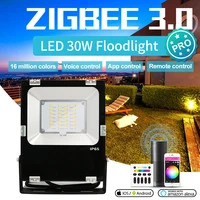 gledopto zigbee 3 0 smart home 30w led floodlight outdoor waterproof rate ip65 work with tuya appamazon voicerf remote control