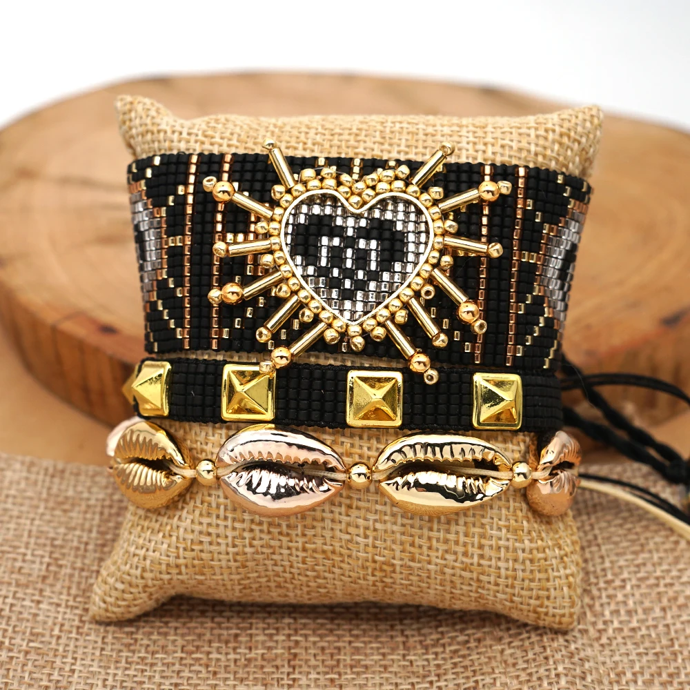 Женский браслет Go2boho 2020 уникальное ювелирное украшение в виде сердца ракушки