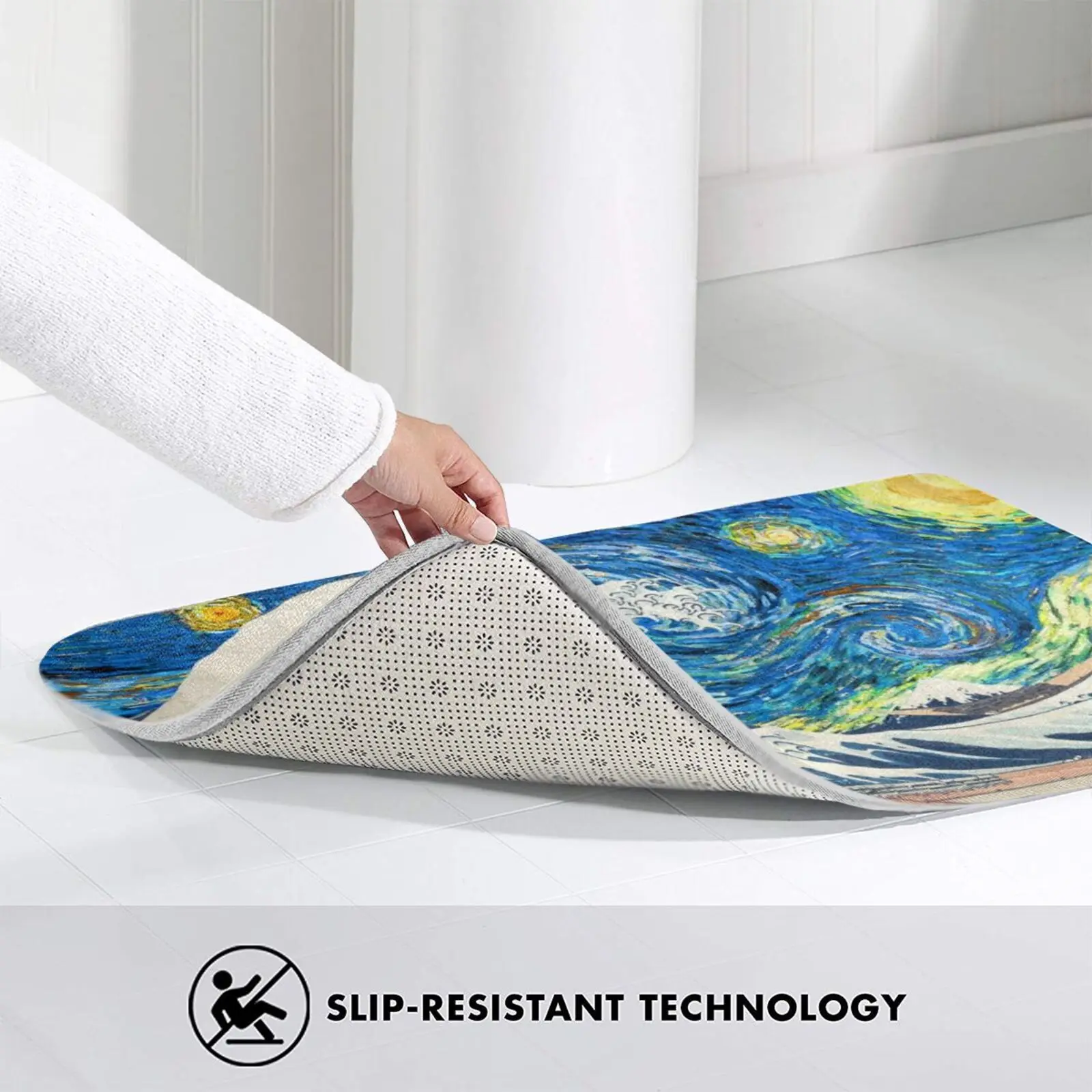 

Kanagawa X Van Gogh Carpet Mat Rug Cushion Soft Kanagawa Van Gogh Design