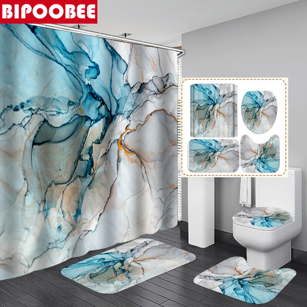 Высококачественная Современная занавеска для душа художественные чернильные