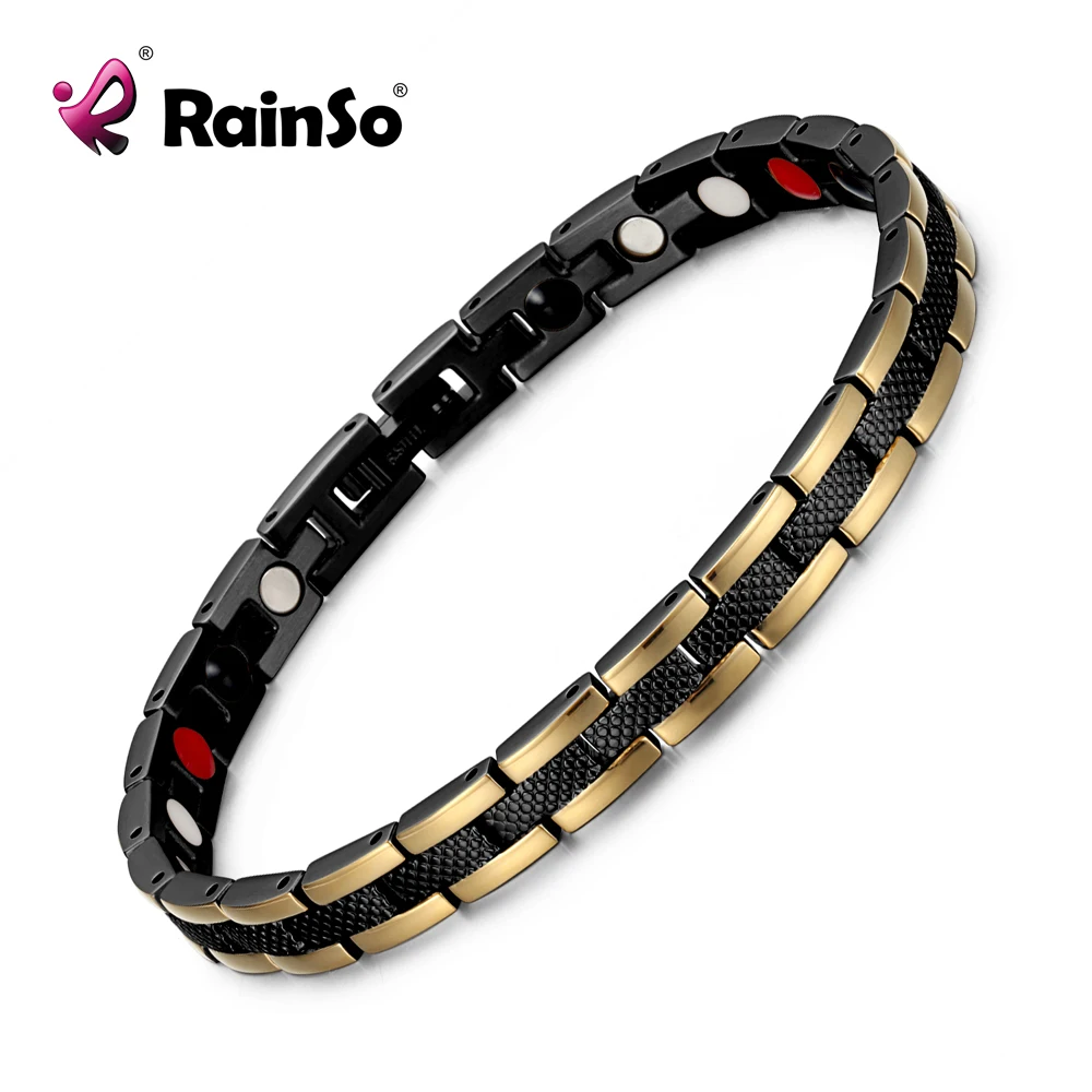 RainSo Модный магнитный браслет из нержавеющей стали для женщин био энергетические