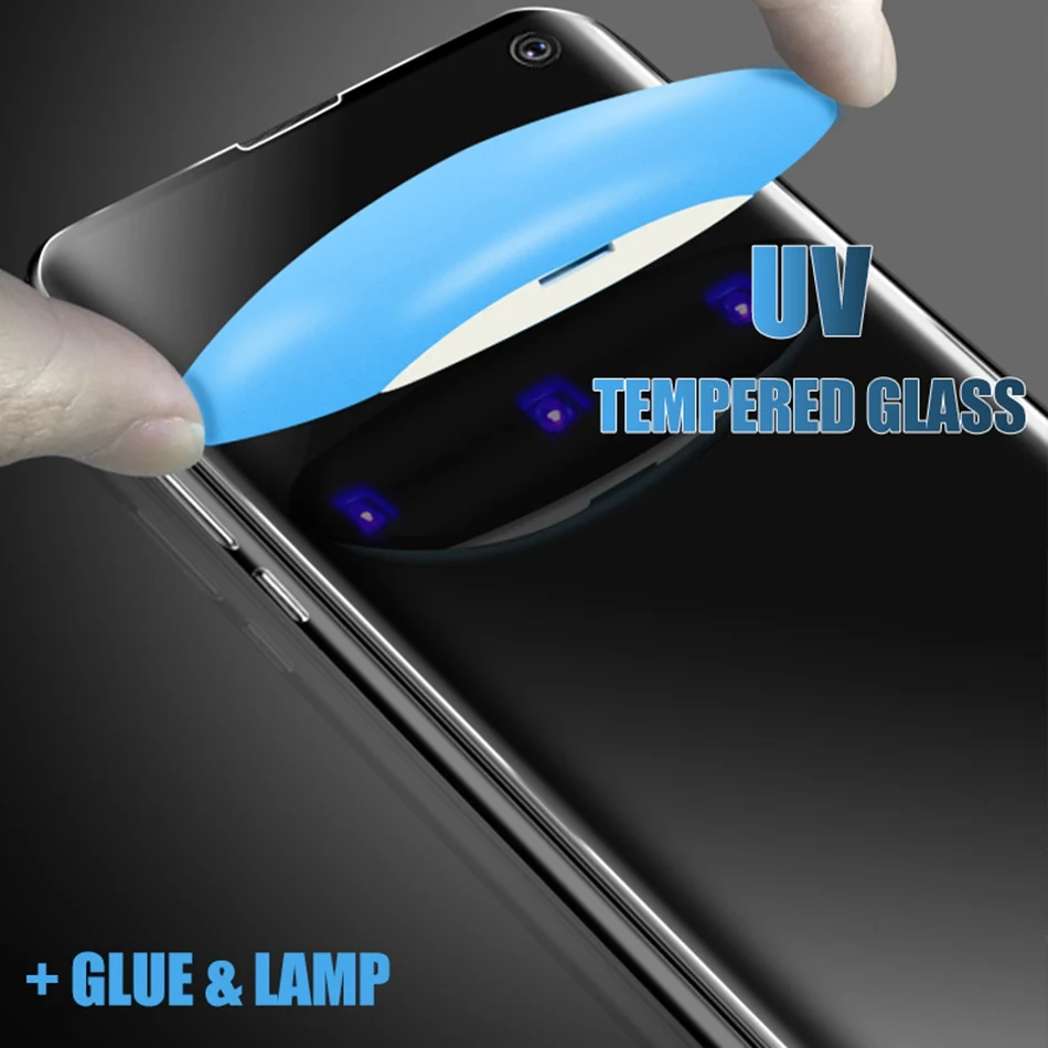 Защитная пленка для экрана с УФ клеем Samsung Note 10 Plus 9 8 полное покрытие изогнутое