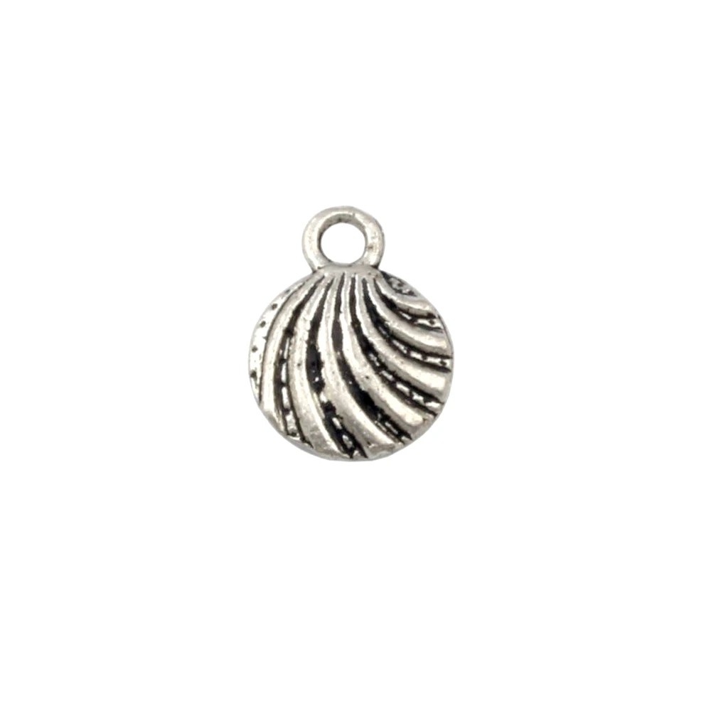 

100Pcs/lot Tibetan Silver Zinc Alloy Metal Sea Shell Charm Pendants 9.5x13mm DIY Jewelry A-190