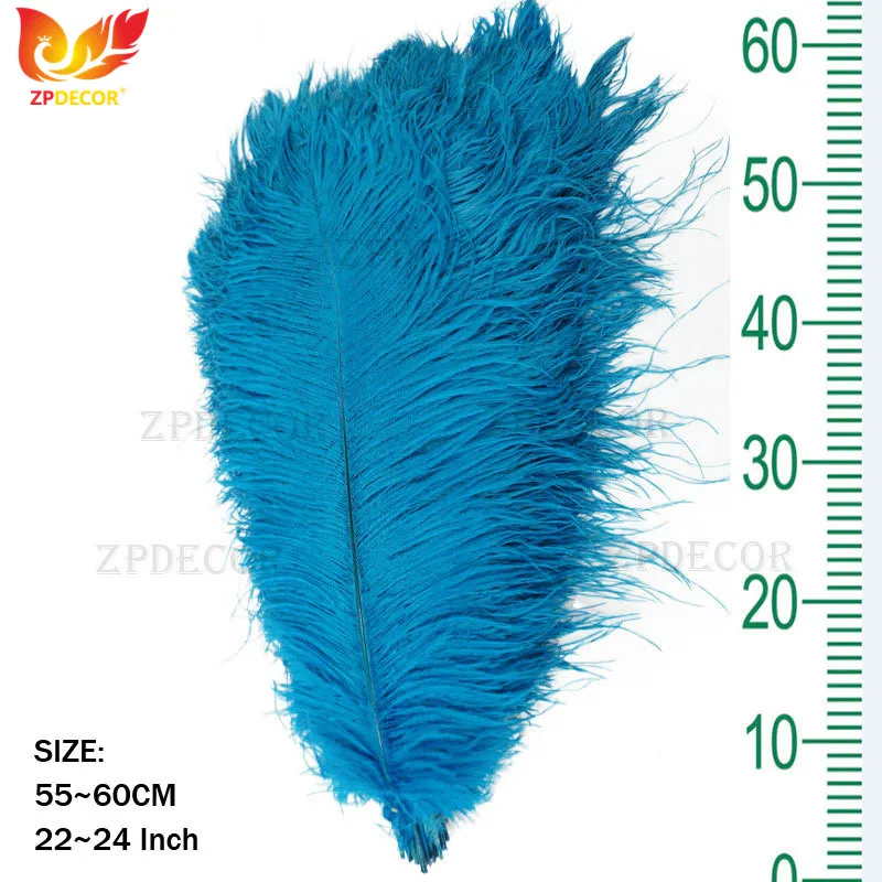 ZPDECOR 55-60 см/22-24 дюйма Стандартный страусиный шлейф/перья используемые для