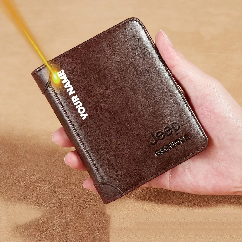 Кошелек мужской из натуральной кожи с RFID-защитой и бесплатной гравировкой | Багаж