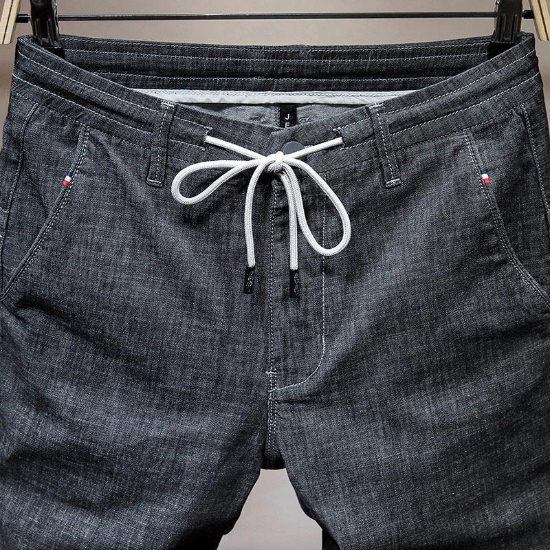 Brand Summer Mens Denim Shorts Casual Hole Ripped Stretch Short Pants Blue Loose Fit Pocket Zipper Lightweight Jeans Shorts Men