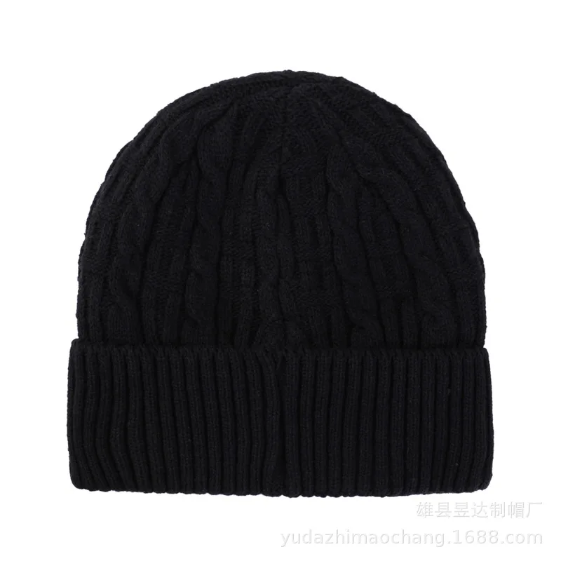 Зимняя мужская шапка, зимний ярлык с буквами, бархатная Толстая вязаная шапка для мужчин и женщин, уличная теплая утолщенная Повседневная дизайнерская мужская шапка