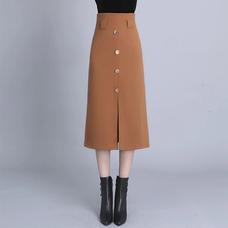 Autumn Winter Women Skirt Midi Office Lady Work Wear Pencil 3426LY | Женская одежда