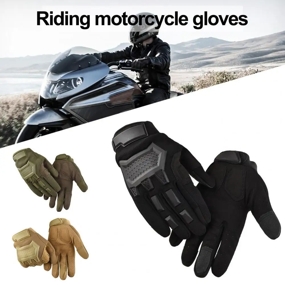 

1Pair Anti-slip Riding Gloves Durable Micro Fiber Military Leather Full Fingers Gloves Cosy for Motorcycles Cycling Accessorie