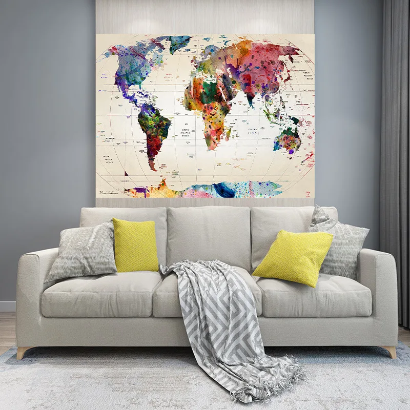 

World Map Tapestry Retro Map Series Wall Hanging European American Hanging Cloth Home Background Wall Decoration Cloth